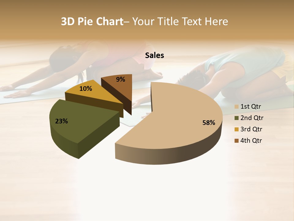 Two Young Women On Yoga Mats Doing Child's Pose. PowerPoint Template