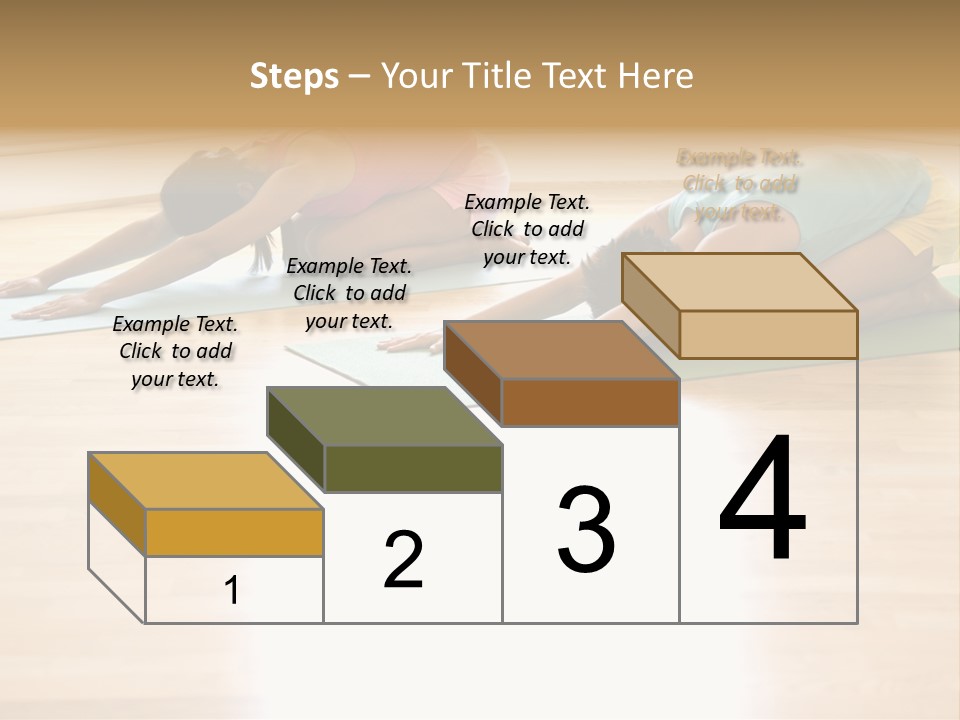 Two Young Women On Yoga Mats Doing Child's Pose. PowerPoint Template