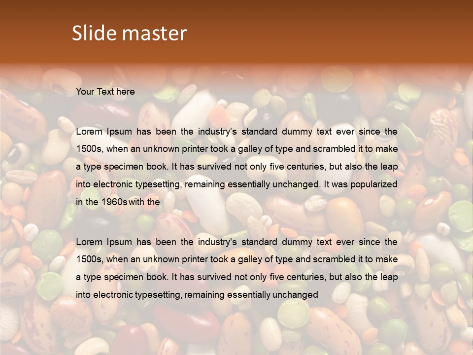 Close-Up Of Dried Legumes And Cereals PowerPoint Template
