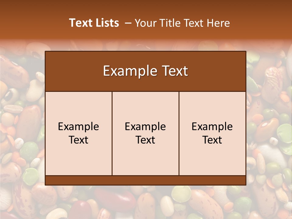 Close-Up Of Dried Legumes And Cereals PowerPoint Template