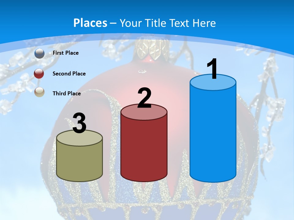 Red Christmas Ball On Winter Tree PowerPoint Template