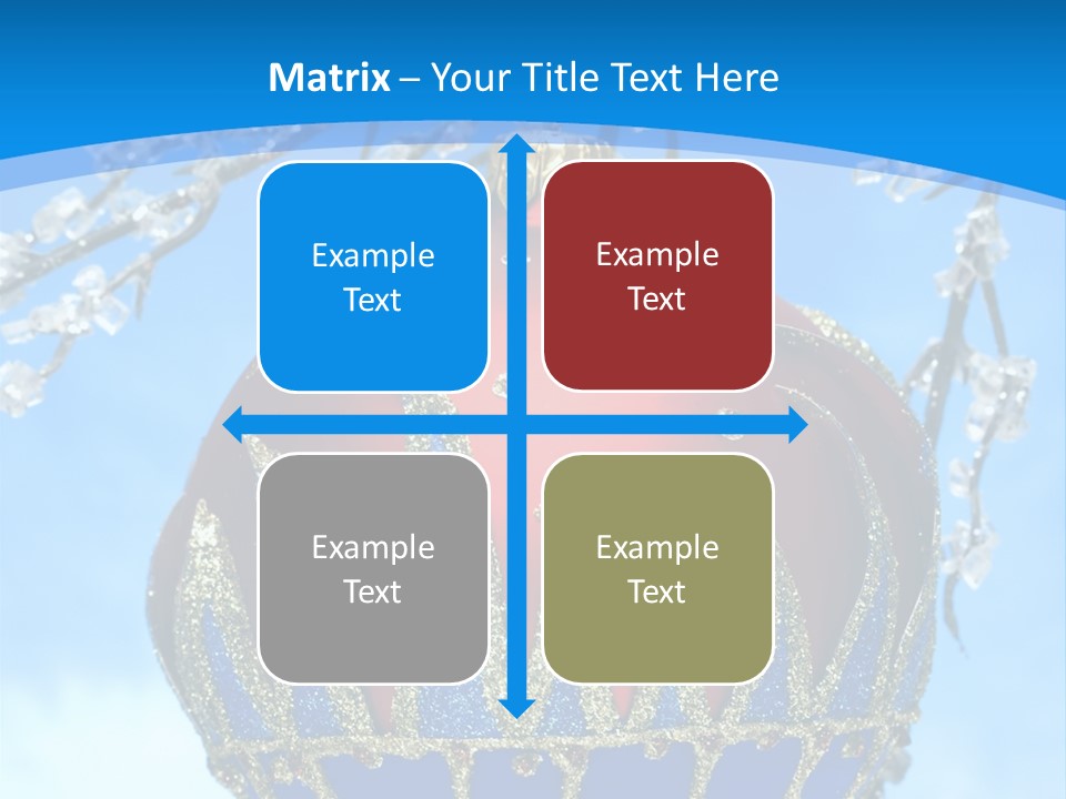 Red Christmas Ball On Winter Tree PowerPoint Template