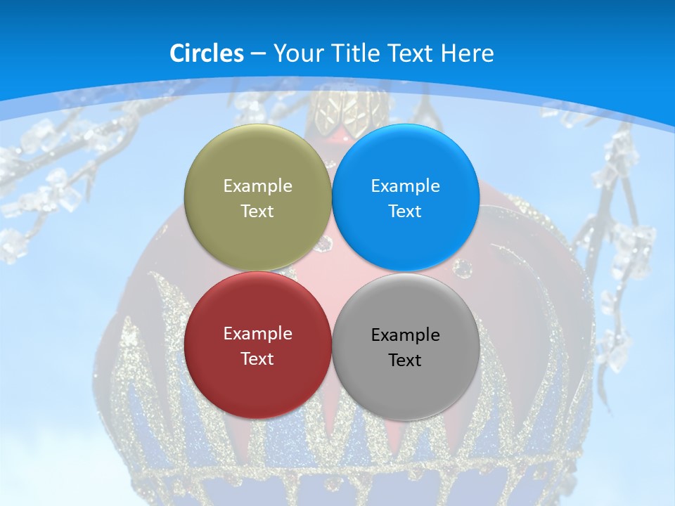 Red Christmas Ball On Winter Tree PowerPoint Template