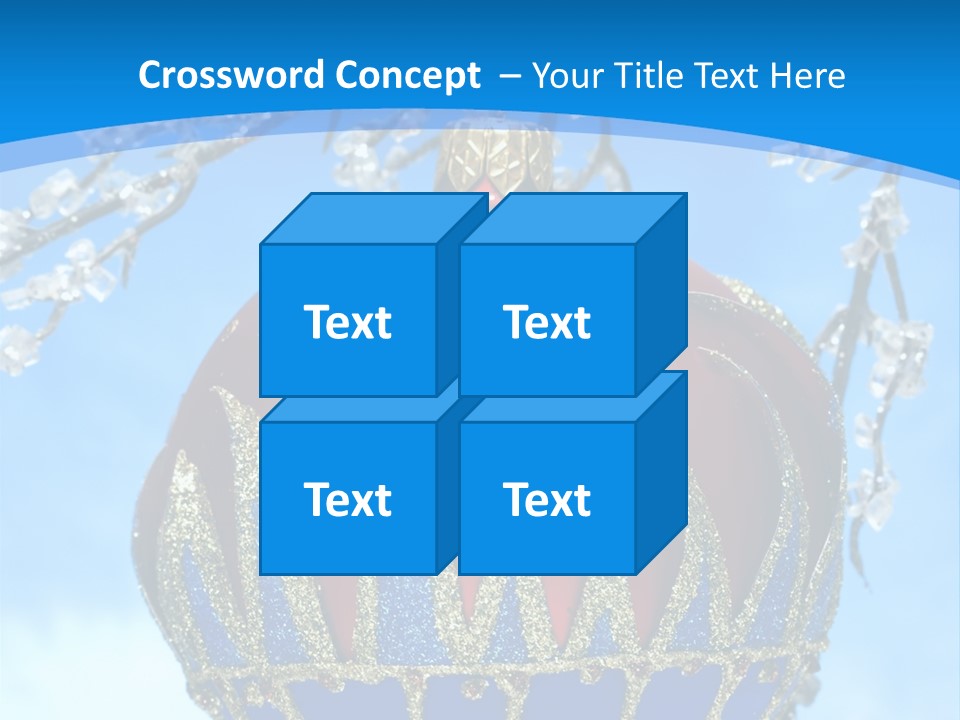 Red Christmas Ball On Winter Tree PowerPoint Template