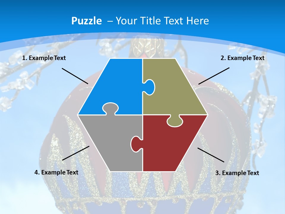 Red Christmas Ball On Winter Tree PowerPoint Template