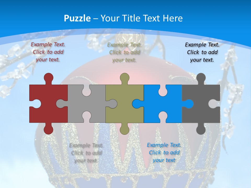 Red Christmas Ball On Winter Tree PowerPoint Template