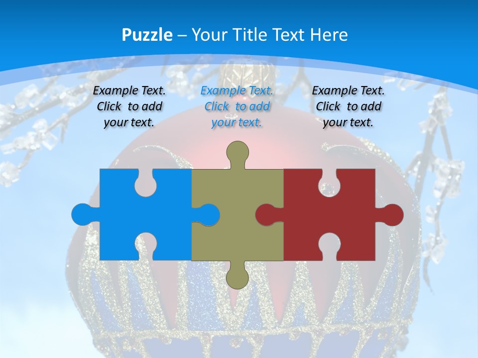 Red Christmas Ball On Winter Tree PowerPoint Template