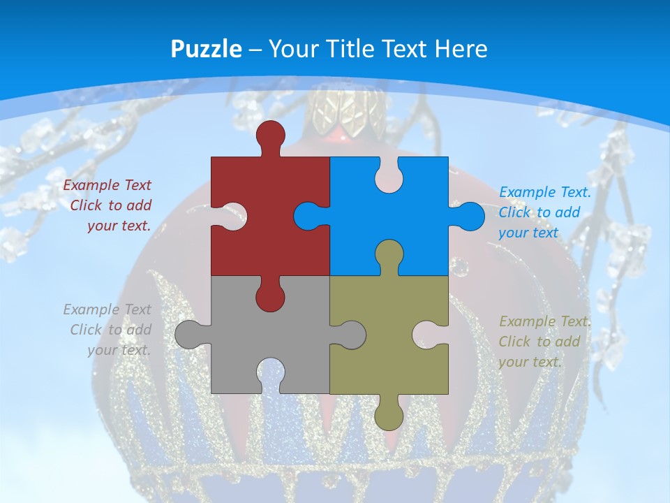 Red Christmas Ball On Winter Tree PowerPoint Template