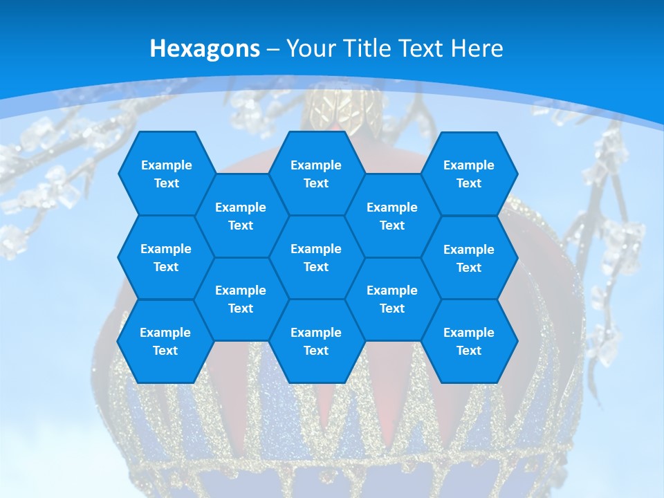 Red Christmas Ball On Winter Tree PowerPoint Template