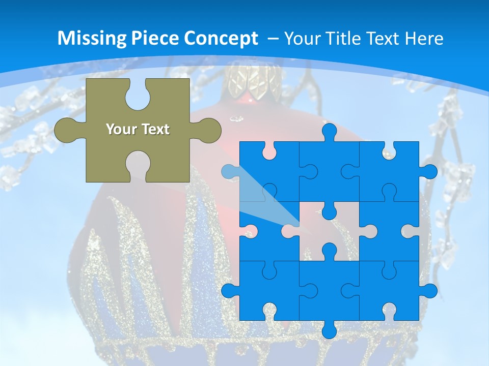 Red Christmas Ball On Winter Tree PowerPoint Template