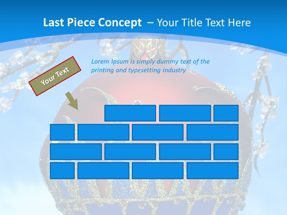 Red Christmas Ball On Winter Tree PowerPoint Template