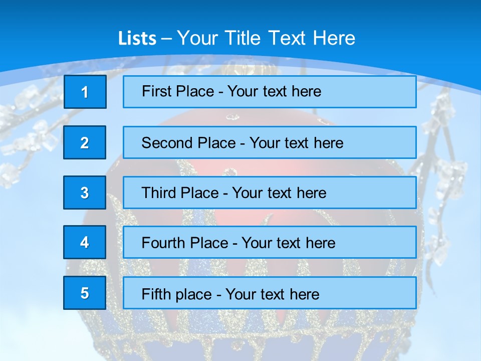 Red Christmas Ball On Winter Tree PowerPoint Template