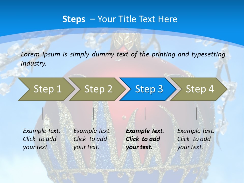 Red Christmas Ball On Winter Tree PowerPoint Template