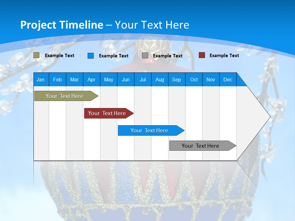 Red Christmas Ball On Winter Tree PowerPoint Template