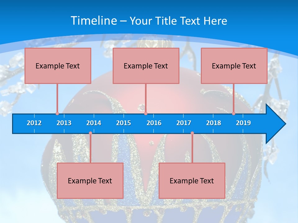 Red Christmas Ball On Winter Tree PowerPoint Template