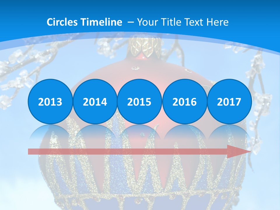 Red Christmas Ball On Winter Tree PowerPoint Template