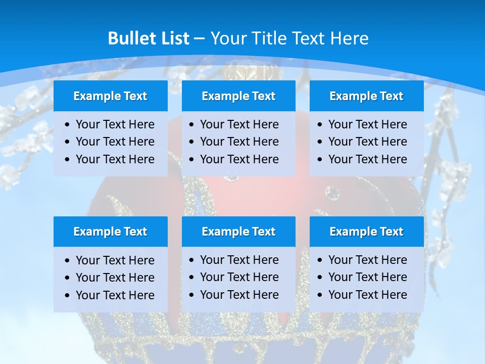 Red Christmas Ball On Winter Tree PowerPoint Template