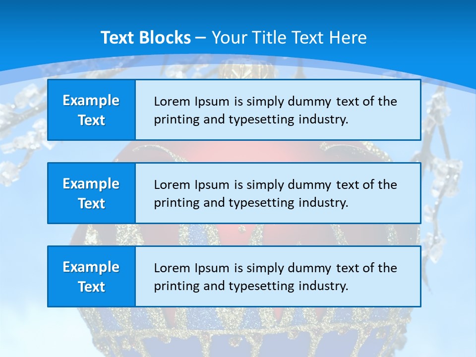 Red Christmas Ball On Winter Tree PowerPoint Template