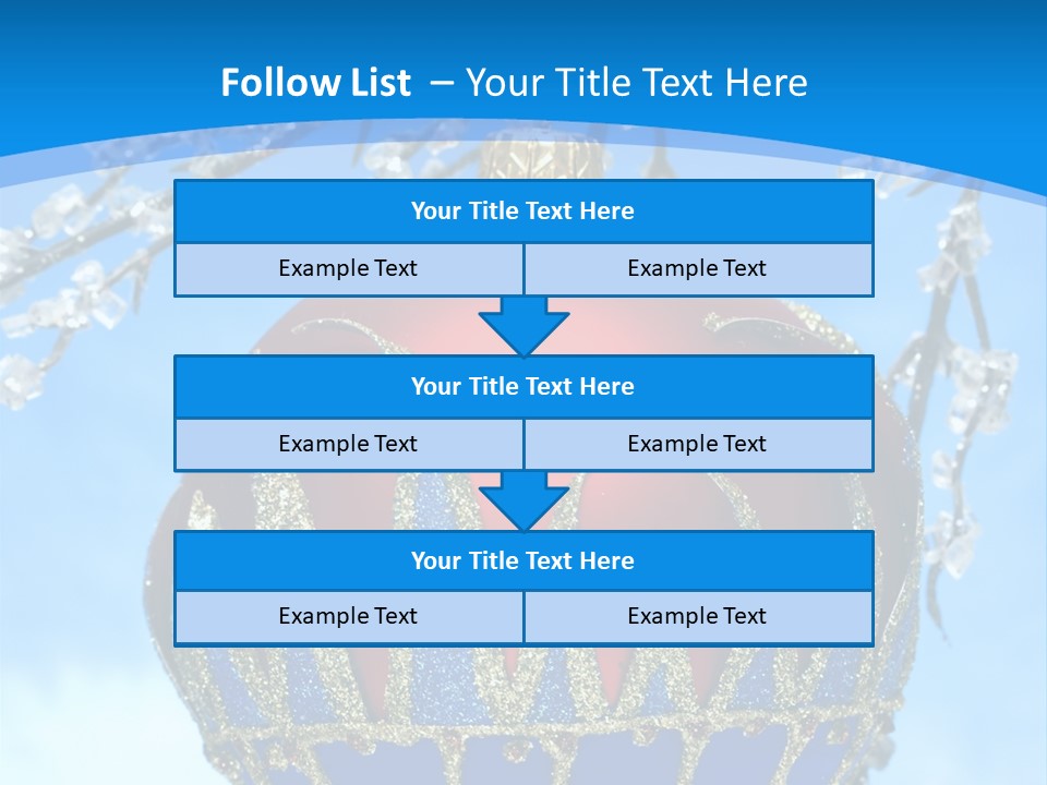 Red Christmas Ball On Winter Tree PowerPoint Template