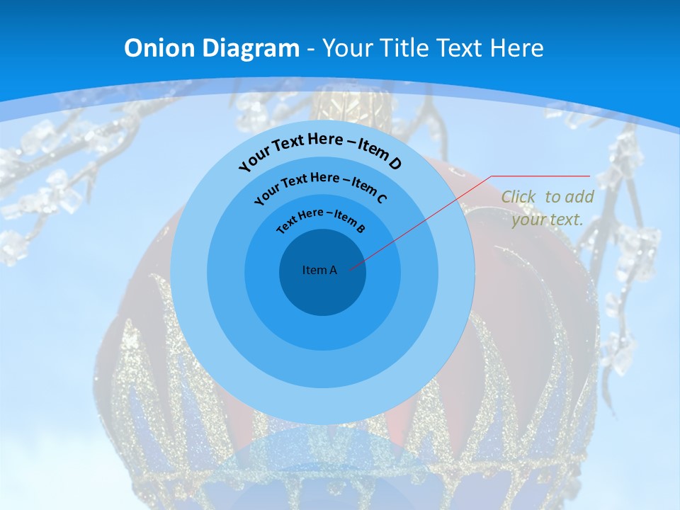 Red Christmas Ball On Winter Tree PowerPoint Template