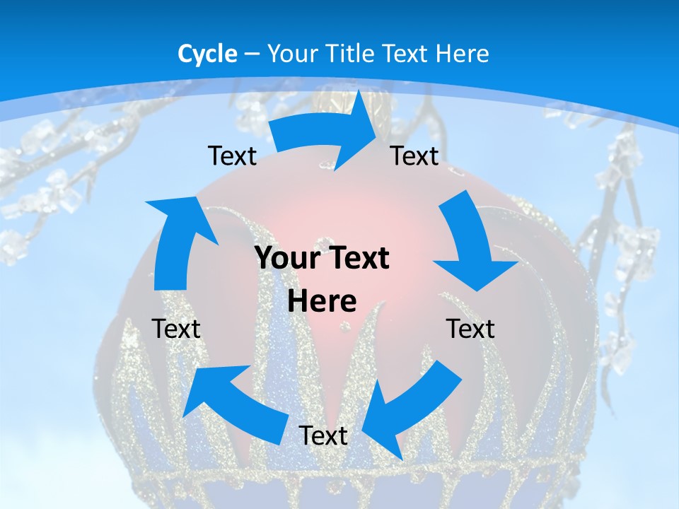 Red Christmas Ball On Winter Tree PowerPoint Template