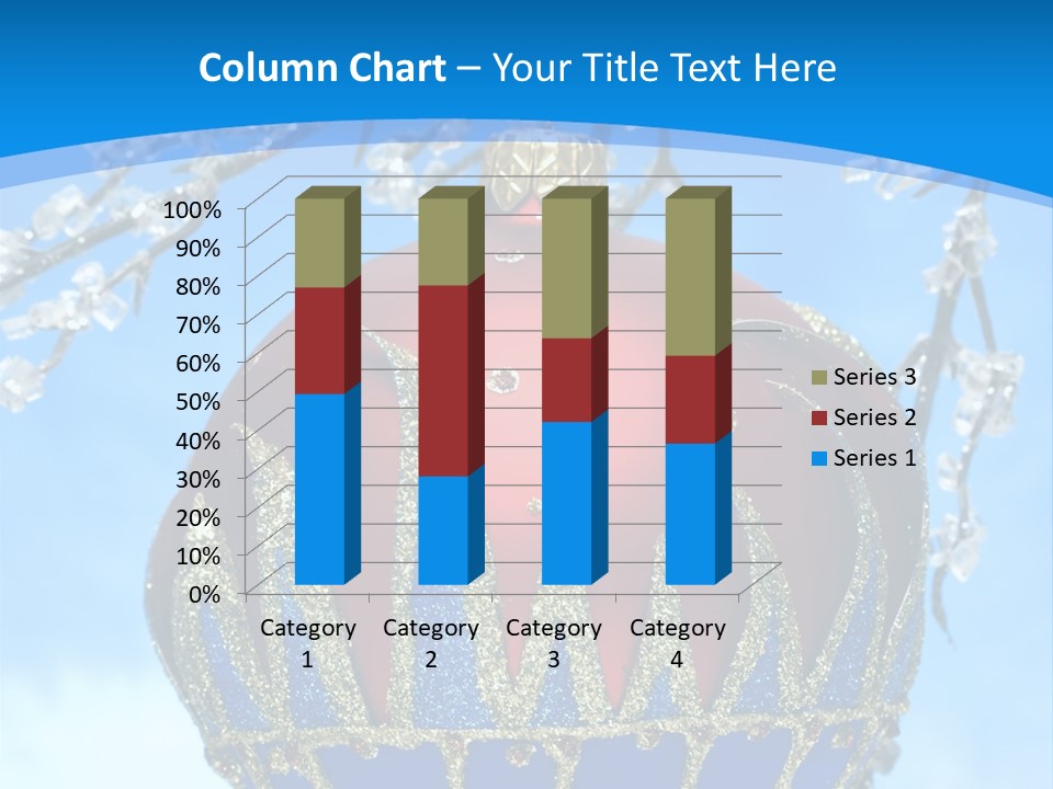 Red Christmas Ball On Winter Tree PowerPoint Template