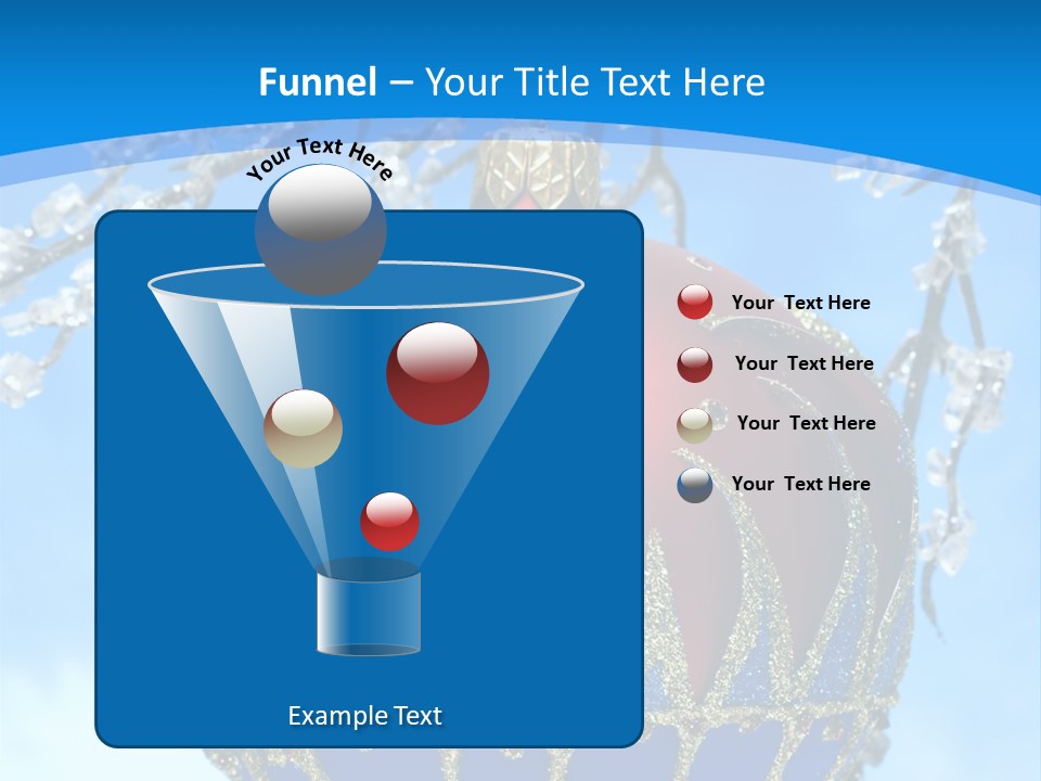 Red Christmas Ball On Winter Tree PowerPoint Template