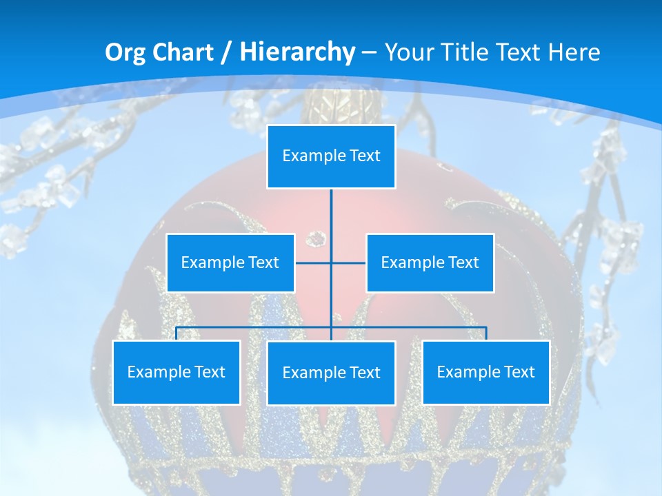 Red Christmas Ball On Winter Tree PowerPoint Template