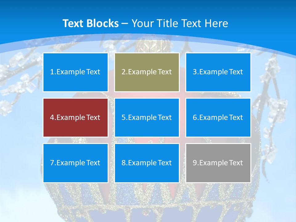 Red Christmas Ball On Winter Tree PowerPoint Template