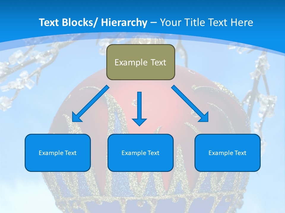 Red Christmas Ball On Winter Tree PowerPoint Template