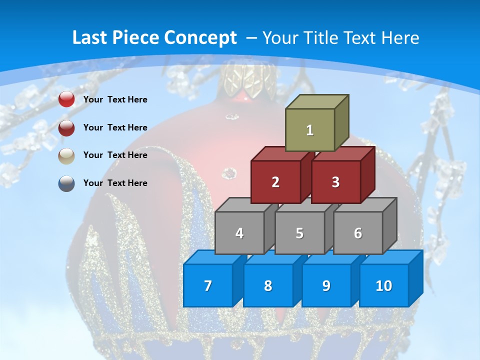 Red Christmas Ball On Winter Tree PowerPoint Template