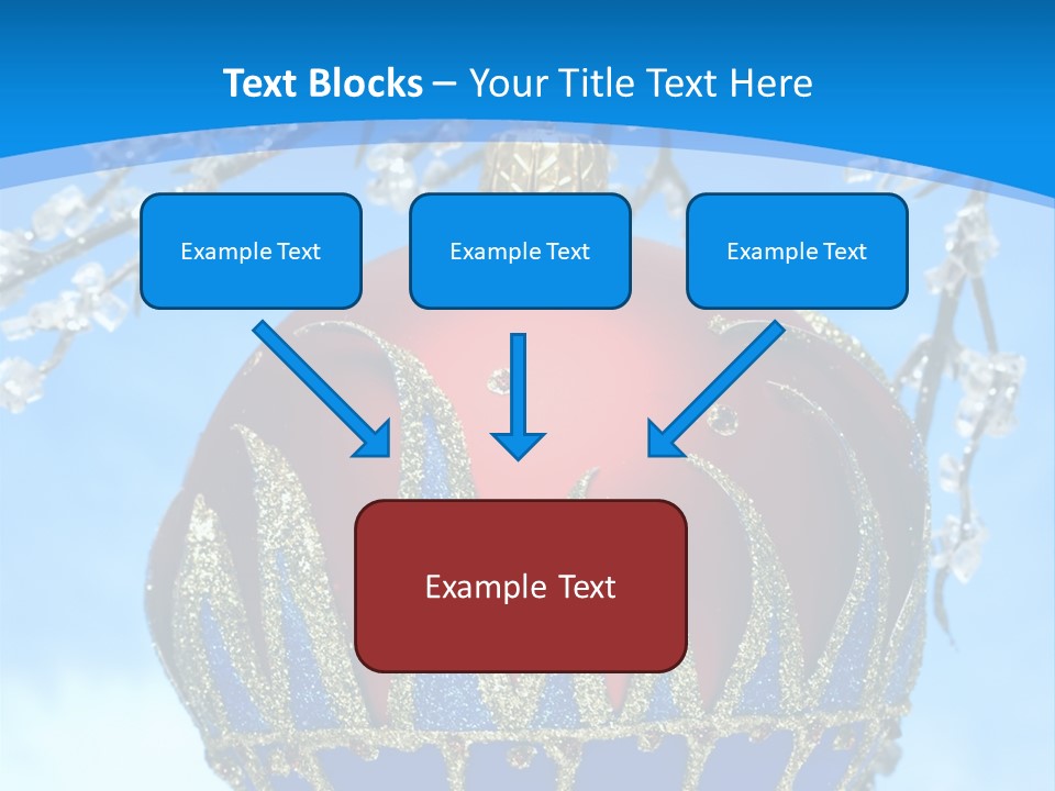 Red Christmas Ball On Winter Tree PowerPoint Template