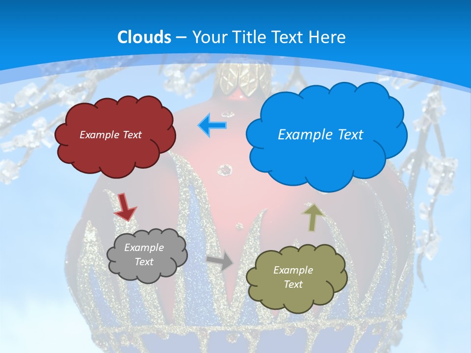 Red Christmas Ball On Winter Tree PowerPoint Template