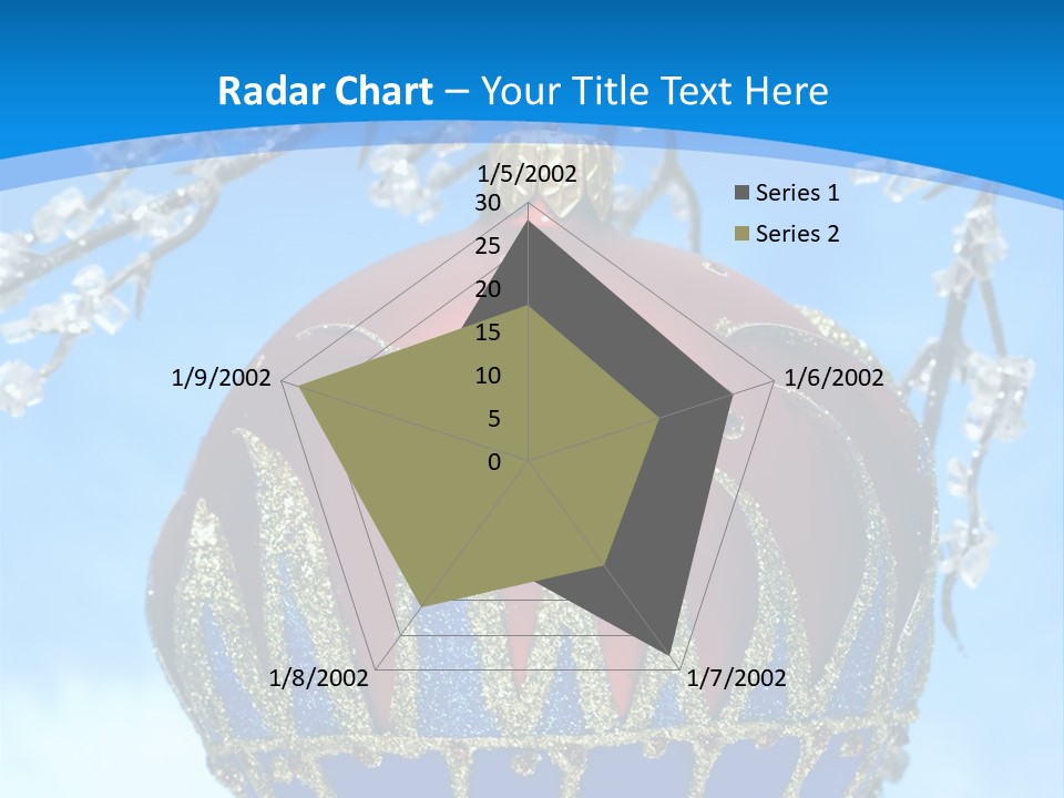 Red Christmas Ball On Winter Tree PowerPoint Template