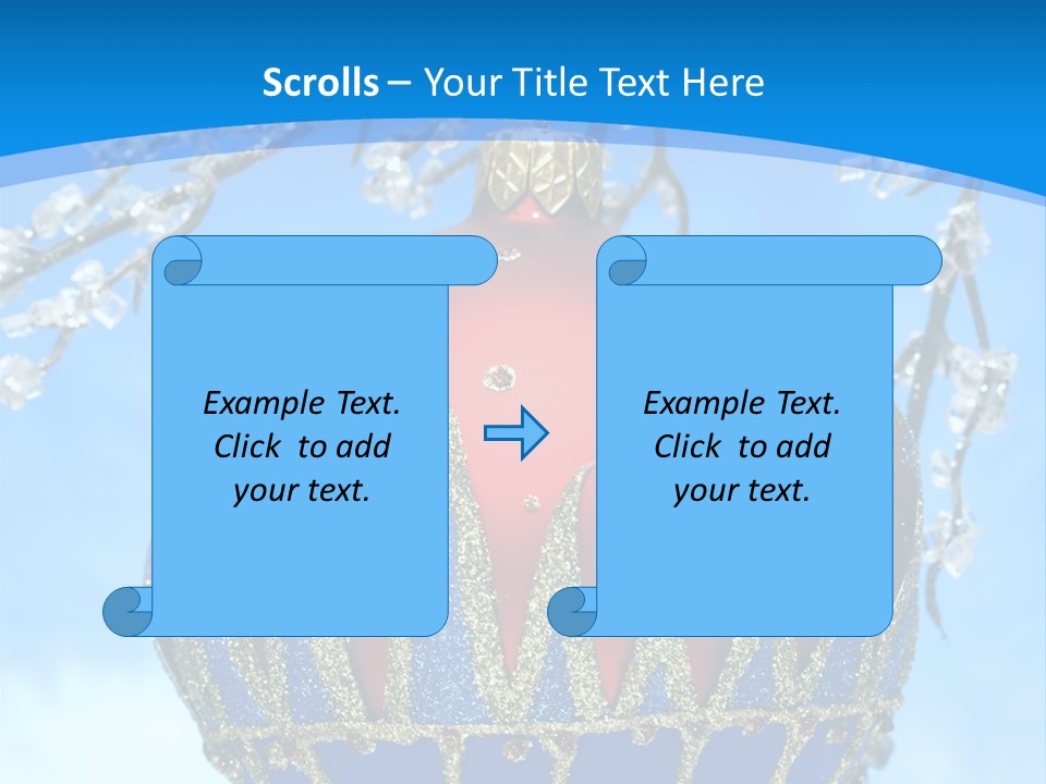 Red Christmas Ball On Winter Tree PowerPoint Template