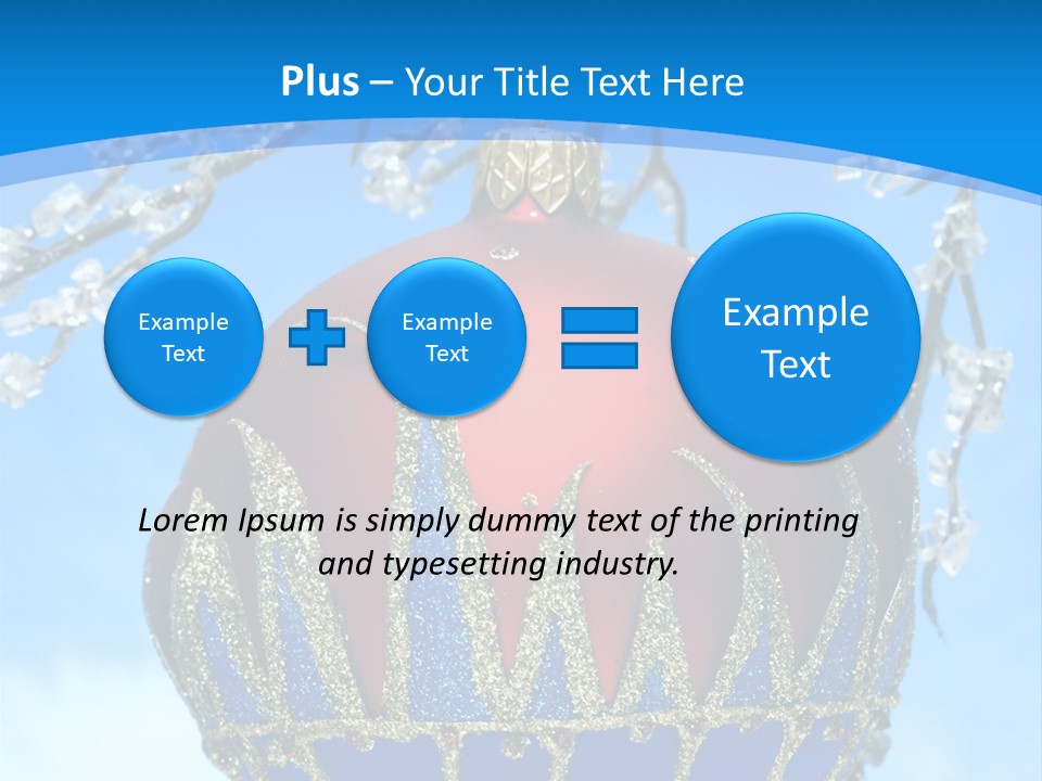 Red Christmas Ball On Winter Tree PowerPoint Template