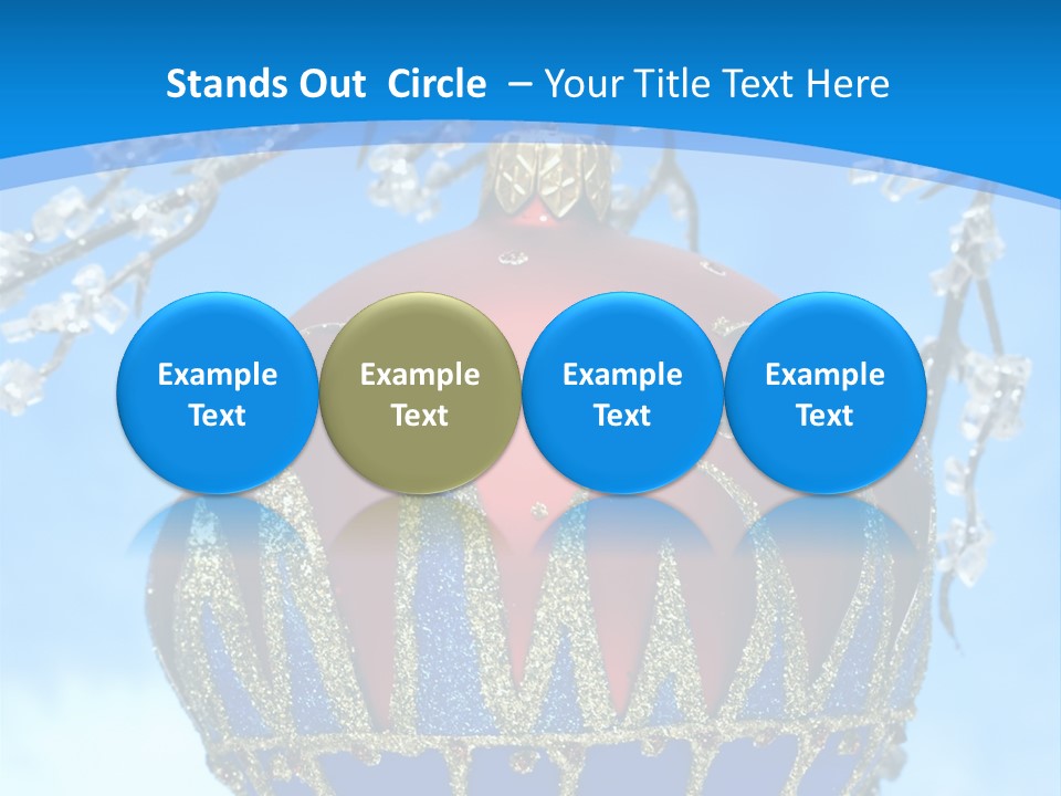 Red Christmas Ball On Winter Tree PowerPoint Template