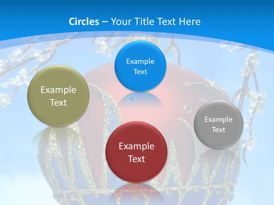 Red Christmas Ball On Winter Tree PowerPoint Template