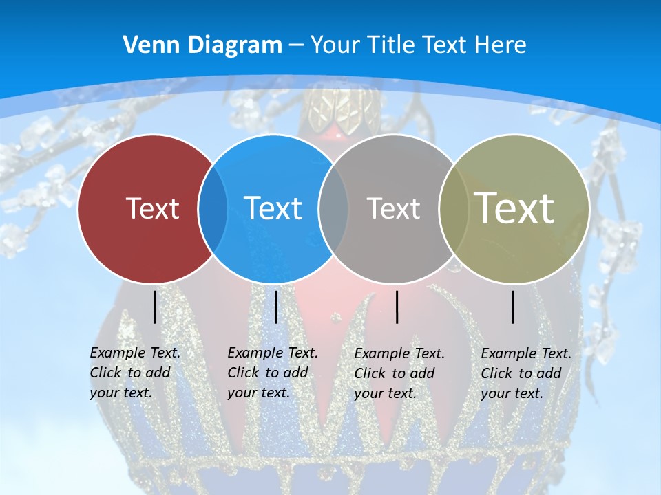 Red Christmas Ball On Winter Tree PowerPoint Template