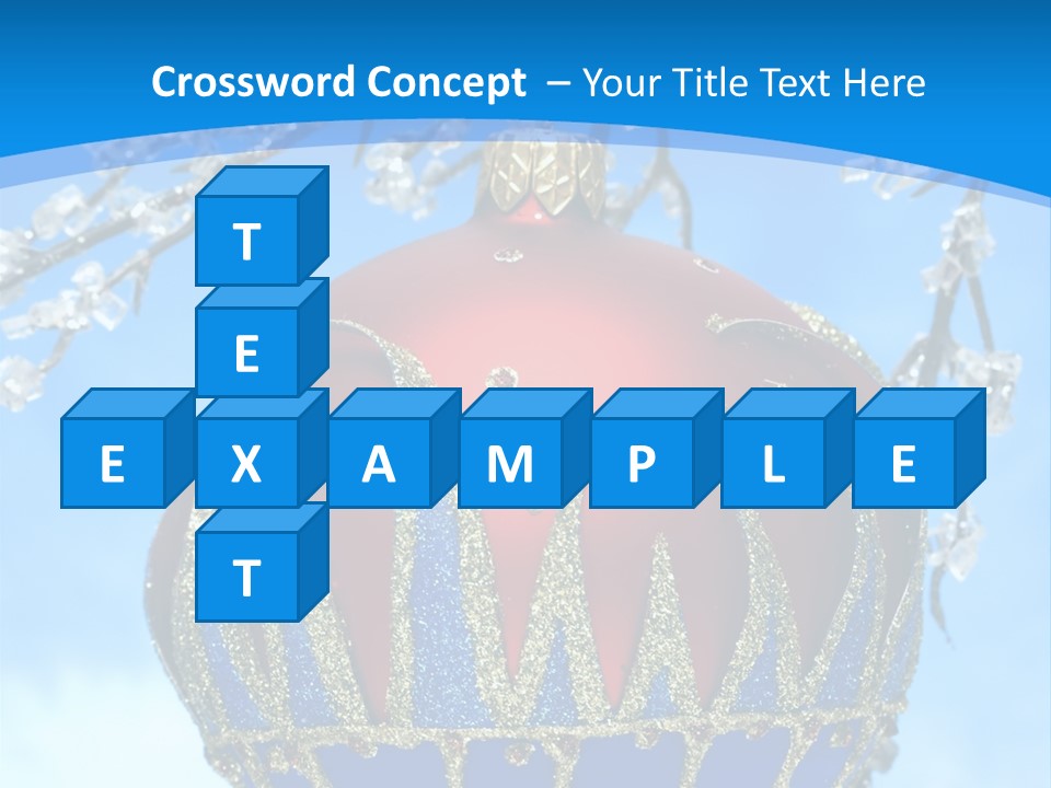 Red Christmas Ball On Winter Tree PowerPoint Template