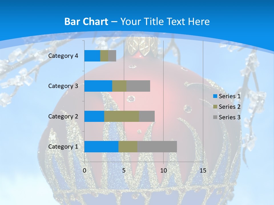 Red Christmas Ball On Winter Tree PowerPoint Template