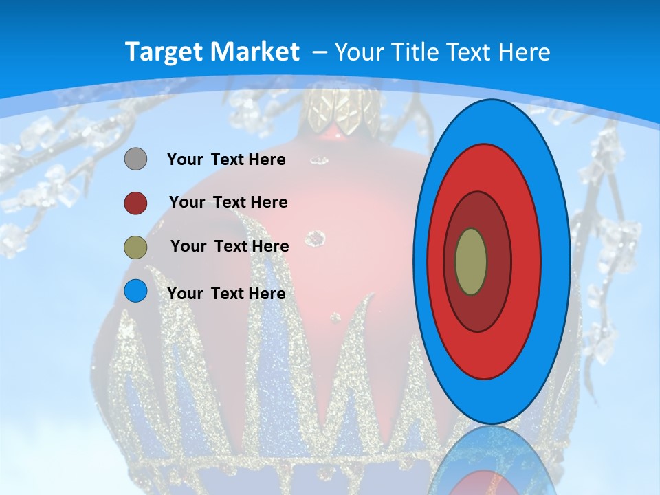 Red Christmas Ball On Winter Tree PowerPoint Template