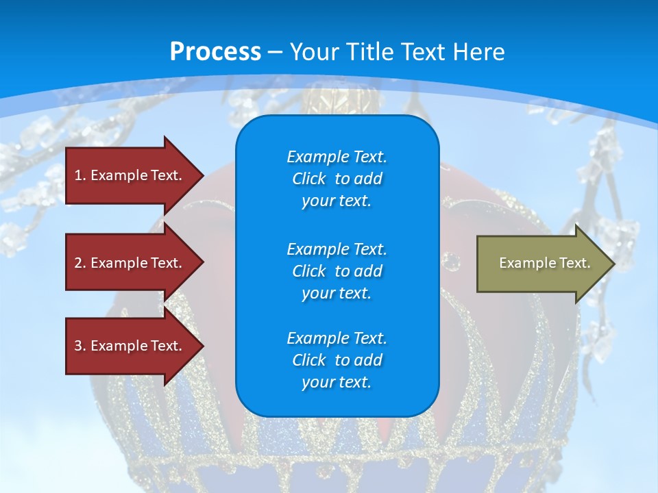 Red Christmas Ball On Winter Tree PowerPoint Template