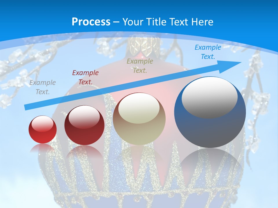 Red Christmas Ball On Winter Tree PowerPoint Template