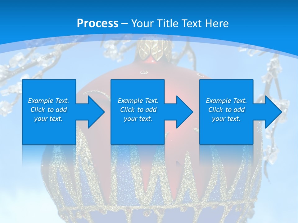 Red Christmas Ball On Winter Tree PowerPoint Template
