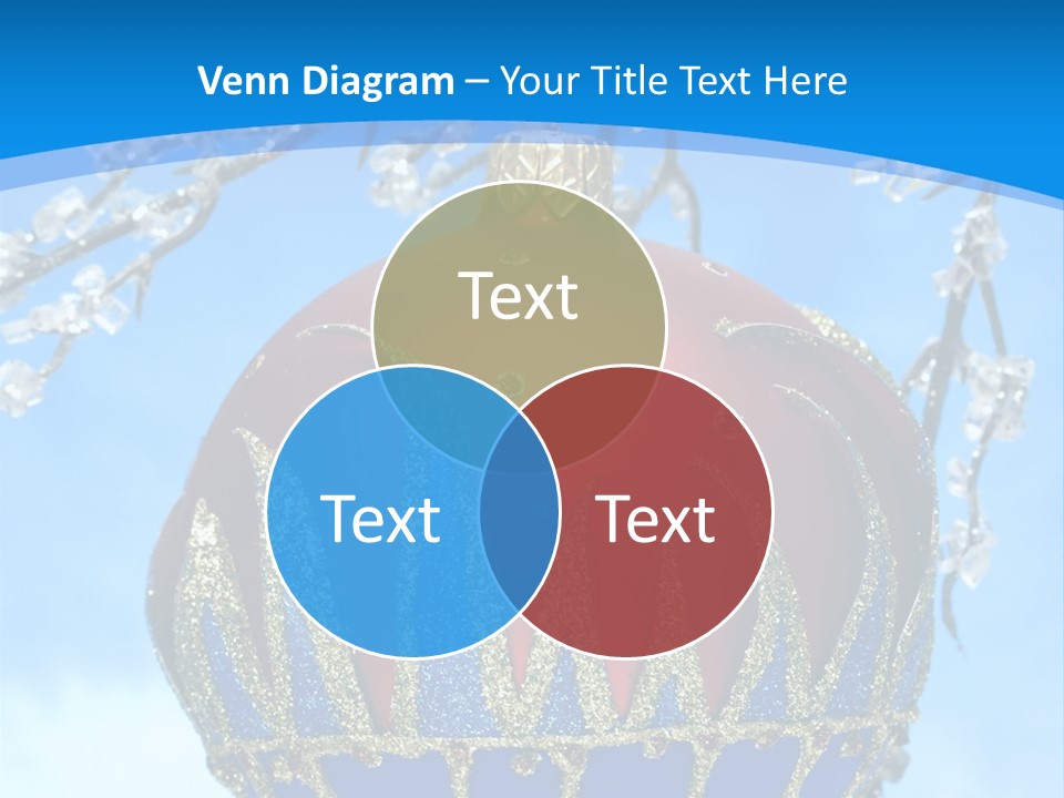 Red Christmas Ball On Winter Tree PowerPoint Template