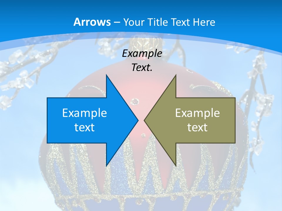 Red Christmas Ball On Winter Tree PowerPoint Template