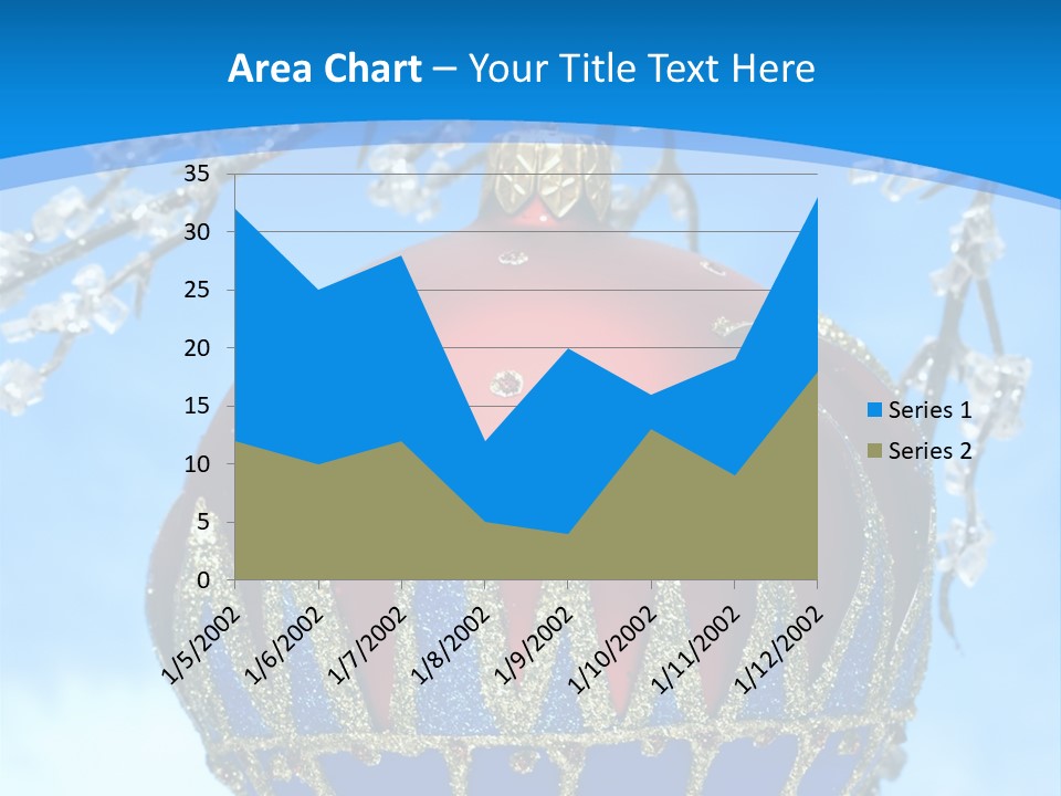 Red Christmas Ball On Winter Tree PowerPoint Template