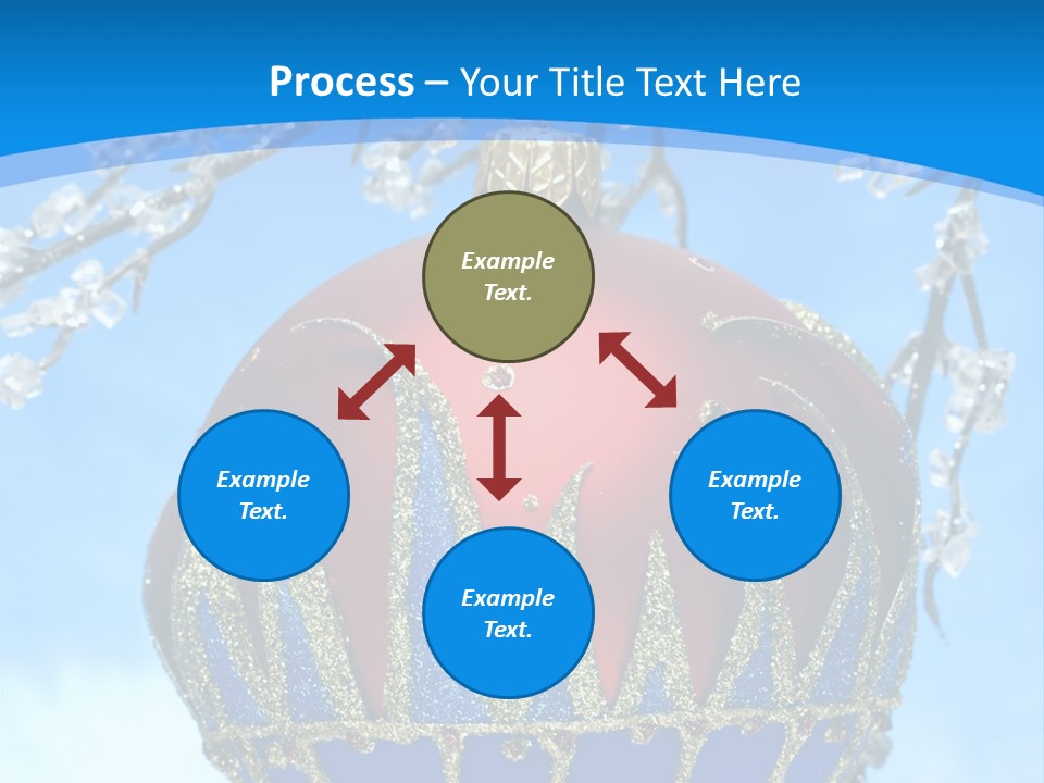 Red Christmas Ball On Winter Tree PowerPoint Template