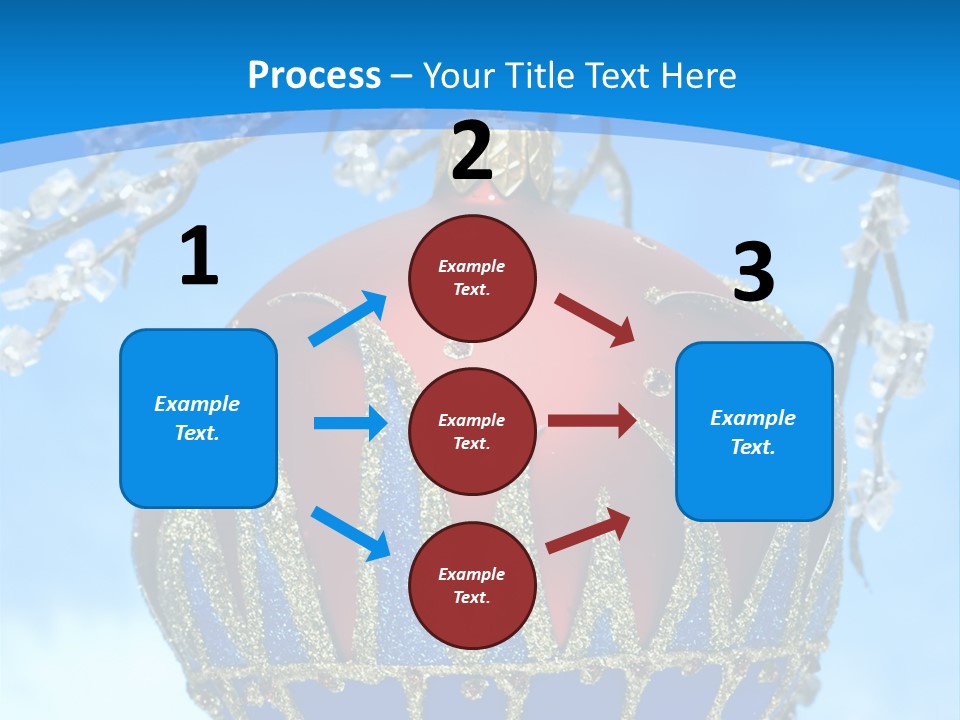 Red Christmas Ball On Winter Tree PowerPoint Template